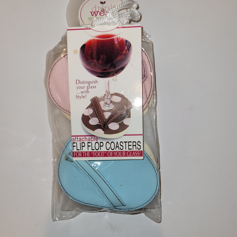 Drinkwear Flip Flop Coasters - Pink and Blue